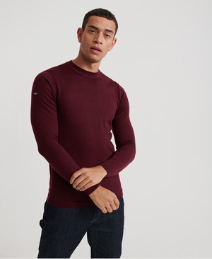 Superdry Edit Merino Crew Neck Férfi Ugró Bordó | LSCRP9647